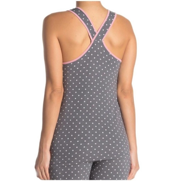 PJ Salvage Women's Star Printed Racerback Gray Tank Top Medium NWT - Picture 2 of 5